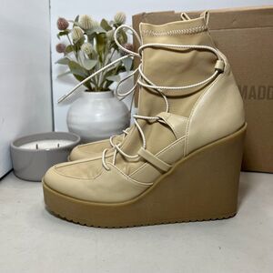 Steve Madden Atomic Lace Up Wedge Heel Ankle Boots Women's US 9.5 M NWB
